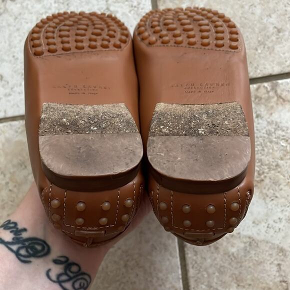 RALPH LAUREN COLLECTION DASITA Tan Leather Driver Loafer Moccasin Shoes - Picture 10 of 16